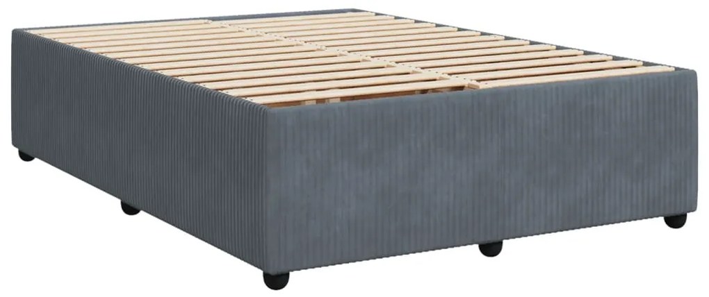 vidaXL Κρεβάτι Boxspring με Στρώμα Σκούρο Γκρι 140x190 εκ. Βελούδινο