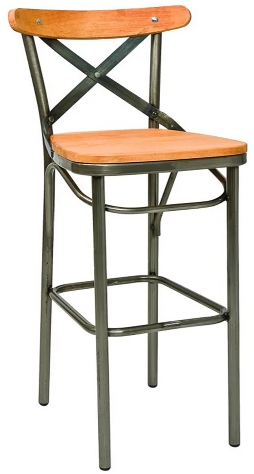 Σκαμπό Μπαρ Antique/S-MW 02-00-0569 51x45x111cm Anthracite-Oak