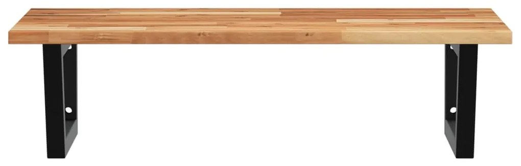 vidaXL Ράφι Νιπτήρα Τοίχου από Ατσάλι / Μασίφ Ξύλο Ακακίας