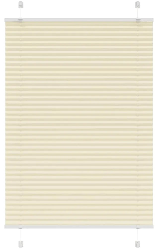 vidaXL Πλισέ περσίδα Κρέμα 85x100 cm Πλάτος υφάσματος 84,4 cm