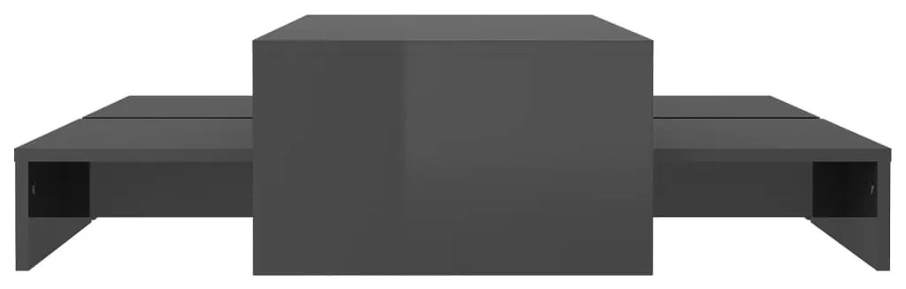 vidaXL Τραπεζάκι Ζιγκόν Γυαλιστερό Γκρι 100x100x26,5 εκ.