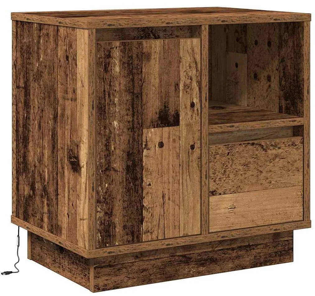 vidaXL Κομοδίνο 2 pcs Παλιό Ξύλο 50 x 34.5 x 50 εκ. Επεξεργασμένο ξύλο
