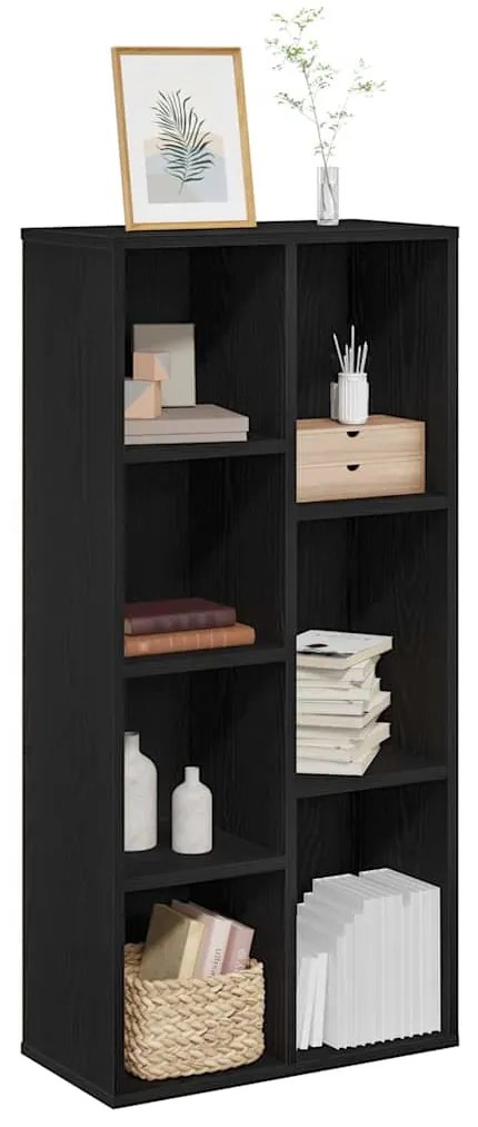 vidaXL Βιβλιοθήκη Μαύρη δρυς 50 x 25 x 105 εκ. Επεξεργασμένο ξύλο