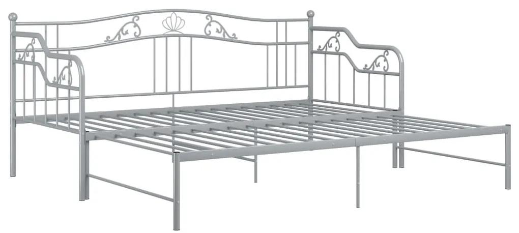 vidaXL Πλαίσιο για Καναπέ - Κρεβάτι Γκρι 90 x 200 εκ. Μεταλλικό
