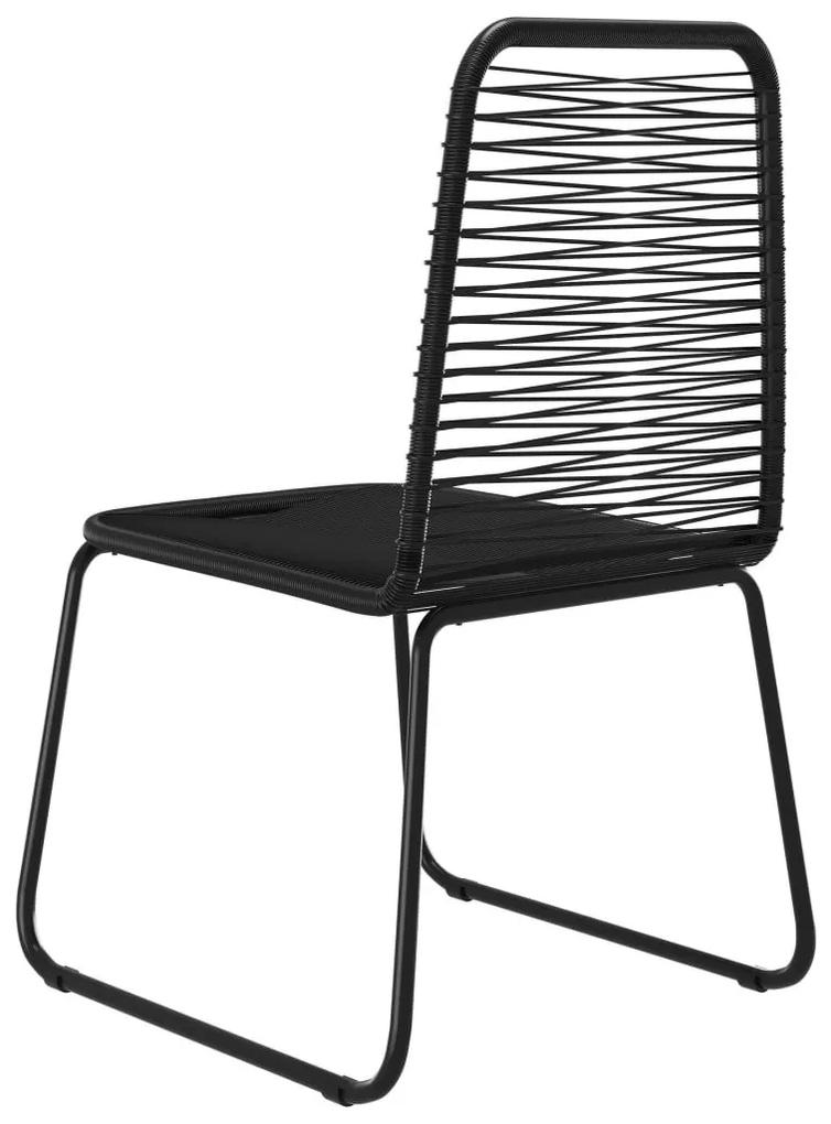 Καρέκλες Εξωτερικού Χώρου 4 τεμ. Μαύρες Συνθετικό Ρατάν - Μαύρο