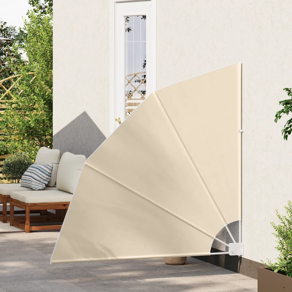 vidaXL Αδιάφανο σκίαστρο μπαλκονιού Μπεζ 140 x 140 cm ύφασμα