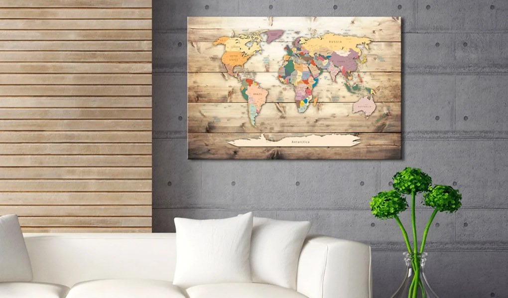 Πίνακας - World Map: Colourful Continents 90x60