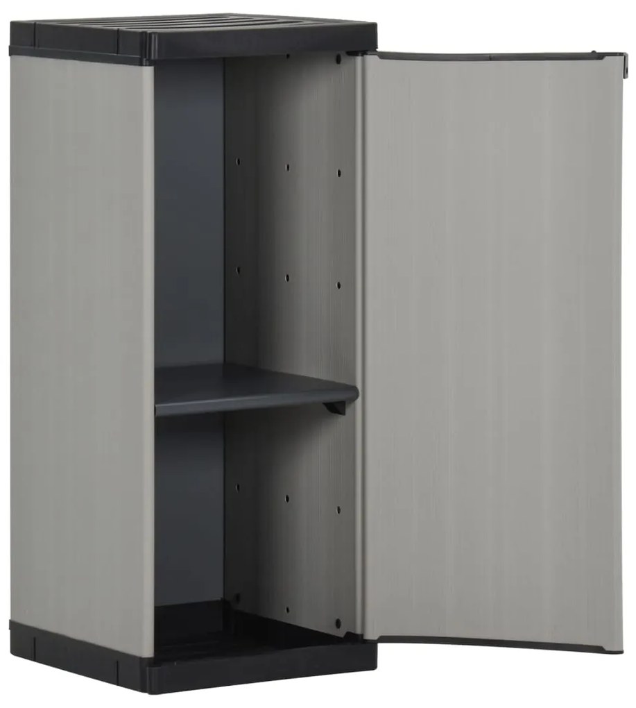 vidaXL Ντουλάπι Αποθήκευσης Κήπου με 1 Ράφι Γκρι &amp; Μαύρο 35x40x85 εκ.