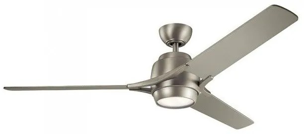 Ανεμιστήρας Οροφής 84,3W Φωτιστικό LED 10W Τηλεχειριστήριο Zeus Elstead Lighting KLF-ZEUS-60-BN Νίκελ Ματ