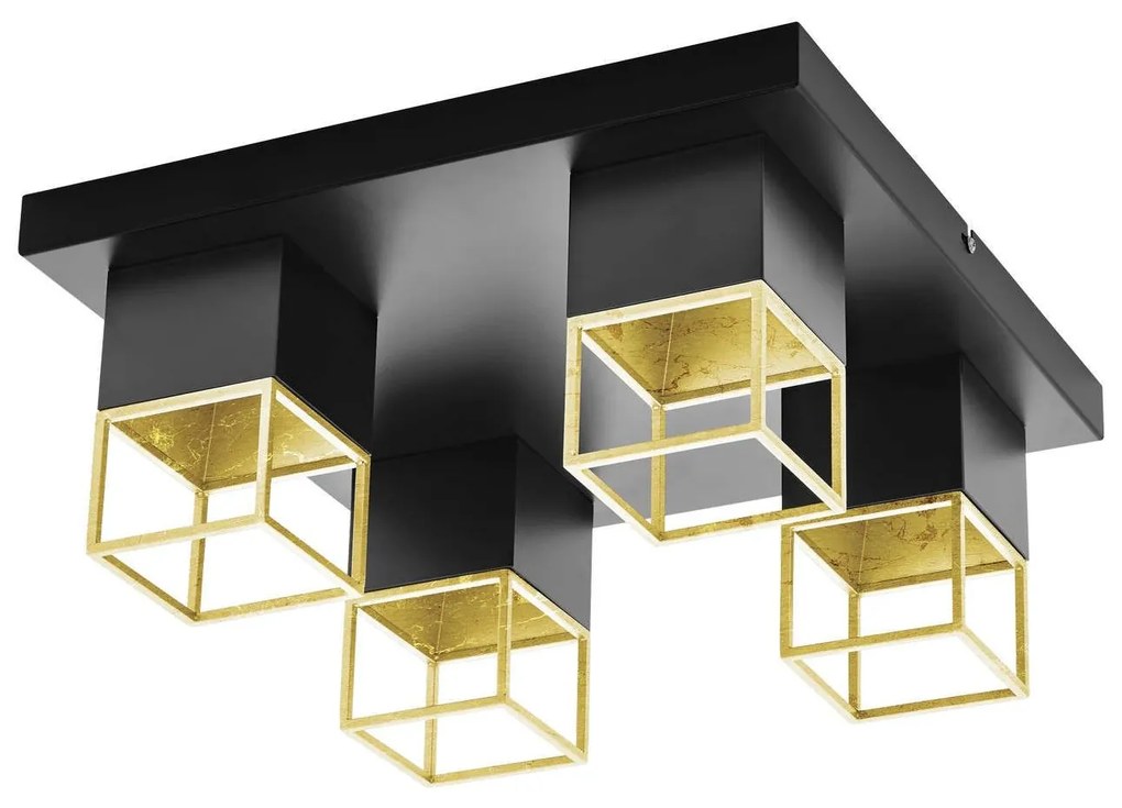 Φωτιστικό Οροφής - Πλαφονιέρα Led 97731 Black - Gold Montebaldo Eglo Metal