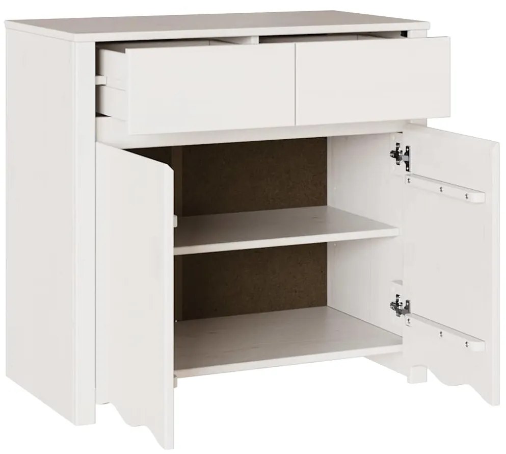 vidaXL Πλαϊνό γραφείο Λευκό 79 x 43 x 75.5 εκ Μασίφ ξύλο πεύκου