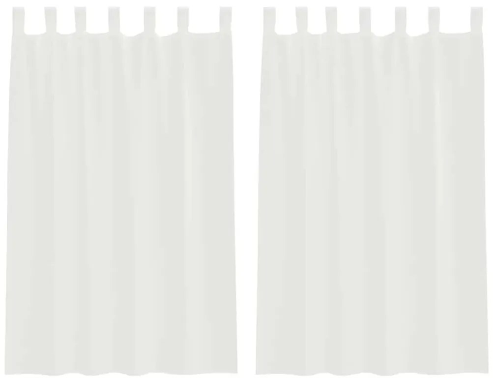 vidaXL Κουρτίνες Voile με βρόχους 2 τεμάχια Λευκό 140x175 cm
