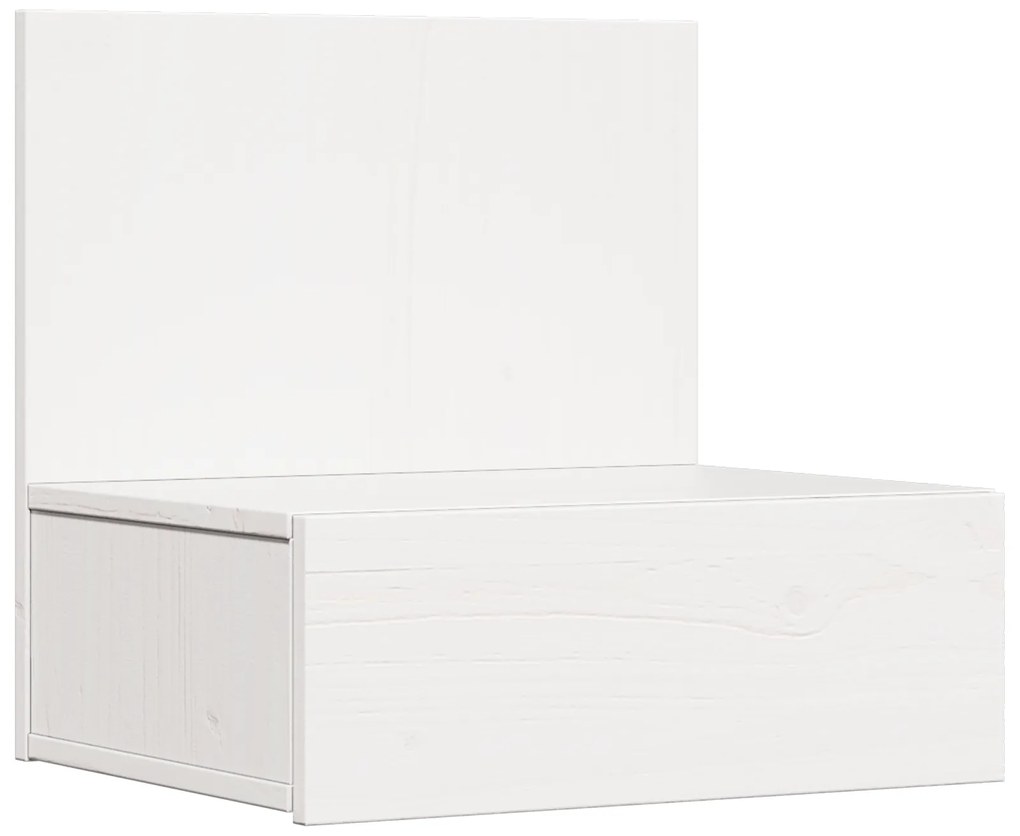 vidaXL Κομοδίνο με συρτάρι Λευκό 42 x 32.5 x 40 εκ Μασίφ ξύλο πεύκου