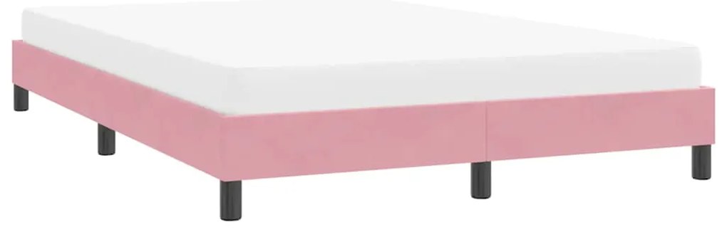 vidaXL Πλαίσιο κρεβατιού χωρίς στρώμα Ροζ 140x220 cm Βελούδινο