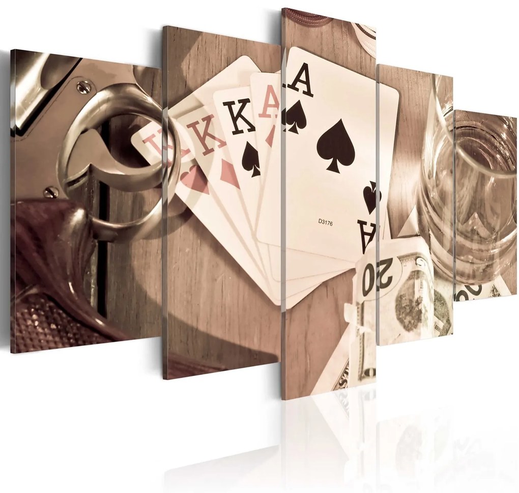 Πίνακας - Poker night - sepia 100x50