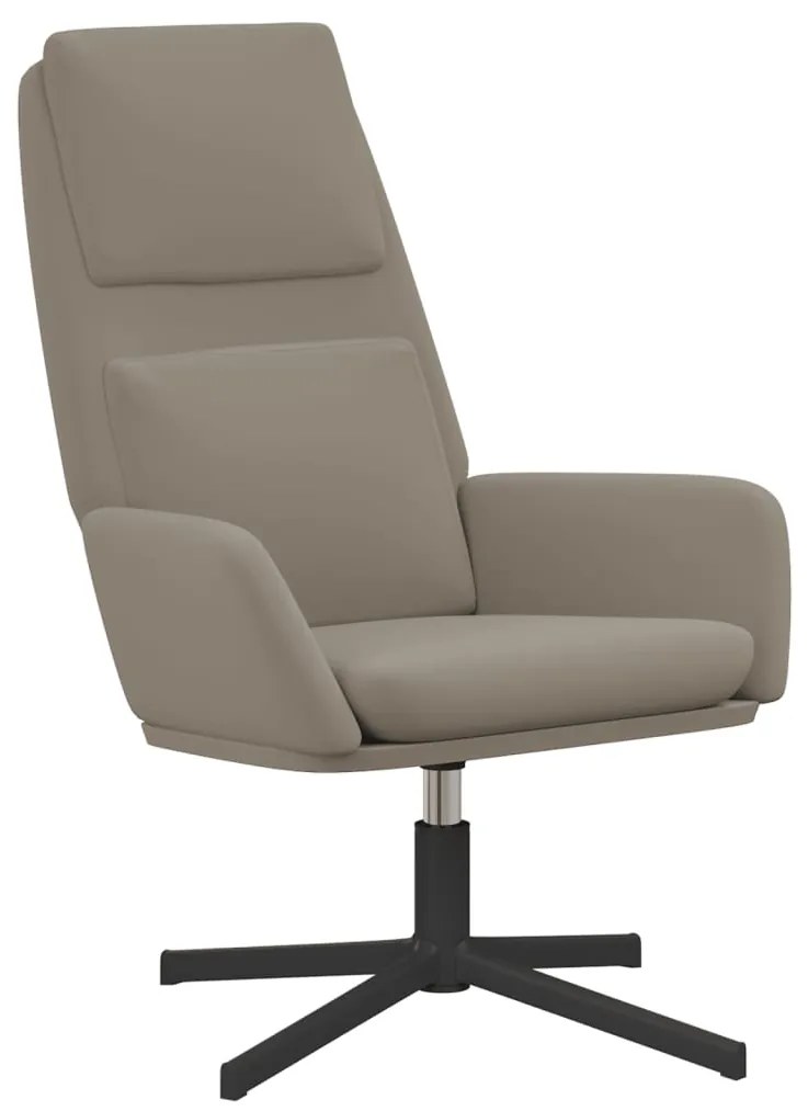 vidaXL Πολυθρόνα Relax Ανοιχτό Γκρι Βελούδινη με Σκαμπό