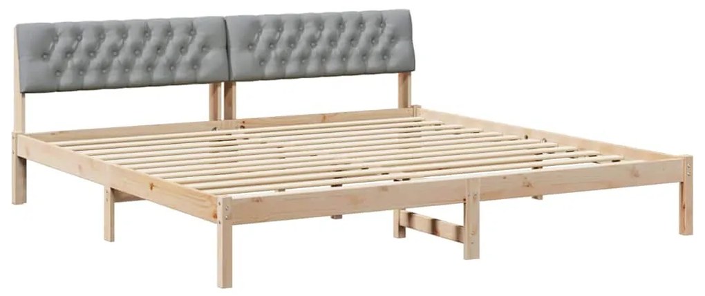 vidaXL Σκελετός Κρεβατιού Καφέ και ανοιχτό γκρι 200 x 200 cm