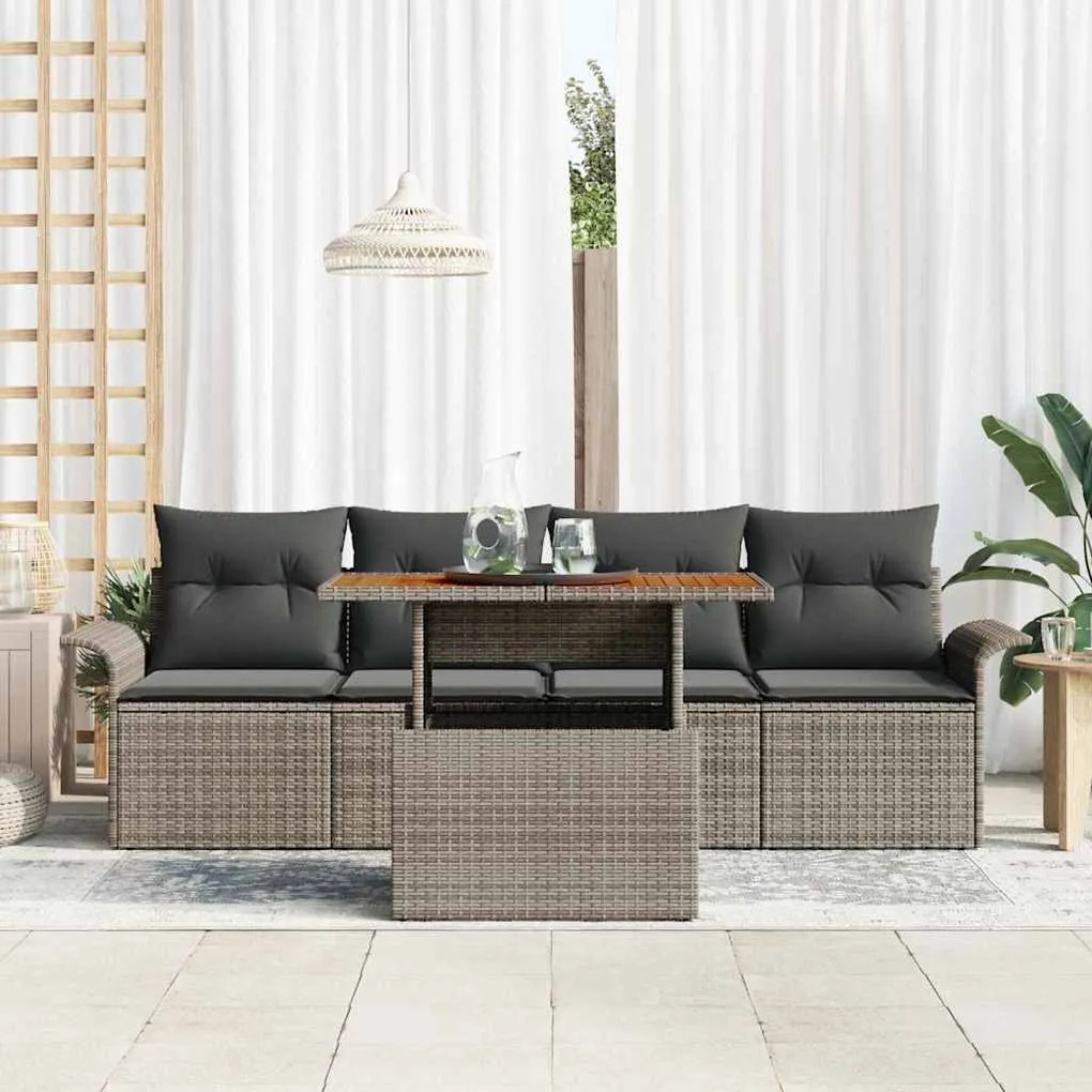 vidaXL Σετ Καναπέ Κήπου με μαξιλάρι 5 pcs Γκρι 100 x 55 x 73 εκ