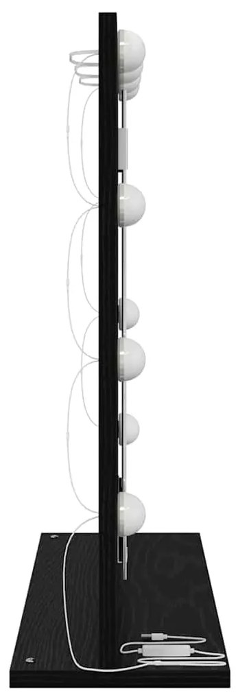 vidaXL Καθρέφτης τουαλέτας Ορθογώνιος Μαύρη Οξυά 60 x 55 x 18 εκ.