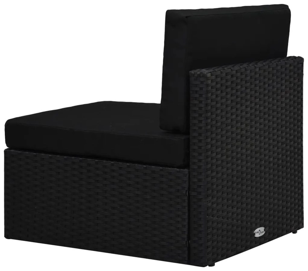 vidaXL Σαλόνι Κήπου Σετ 12 Τεμ. Μαύρο από Συνθετικό Ρατάν με Μαξιλάρια