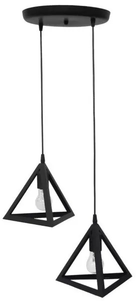 Κρεμαστό Φωτιστικό Οροφής 2xE27 Πλαστικό Giza Heronia Lighting-35-0094-Μαύρο 35-0094