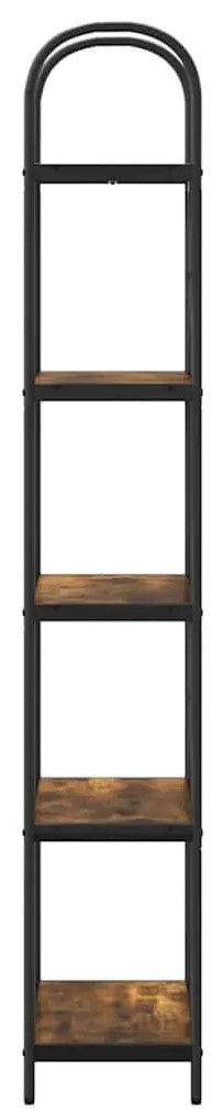 vidaXL Ράφι Βιβλίων Καπνιστή δρυς 60 x 30 x 183 εκ Επεξεργασμένο ξύλο