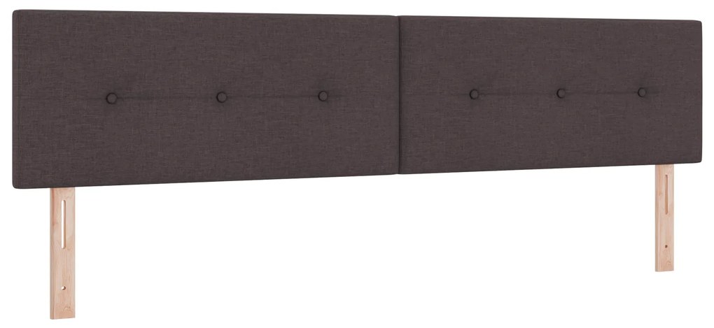 vidaXL Κρεβάτι Box Spring με Στρώμα Σκούρο Καφέ 200x200 εκ. Υφάσματος