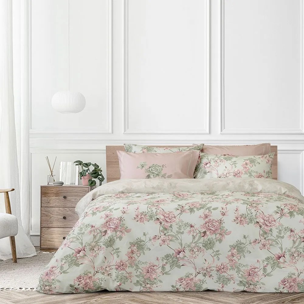 Πάπλωμα Rosaria Green-Pink Nima Υπέρδιπλo 220x240cm 100% Βαμβάκι