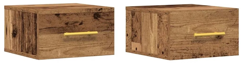 vidaXL Κομοδίνο 2 pcs Παλαιό ξύλο 35 x 35 x 20 εκ Επεξεργασμένο ξύλο