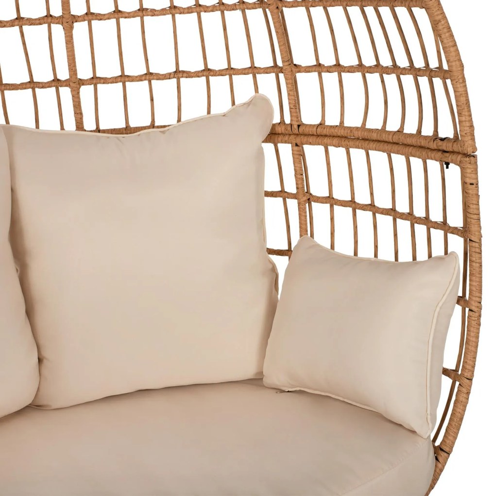 ΠΟΛΥΘΡΟΝΑ ΦΩΛΙΑ MIAMI 2 ΑΤΟΜΩΝ ΤΥΠΟΥ RATTAN  130x80x157Υ εκ. 130x80x157 εκ.