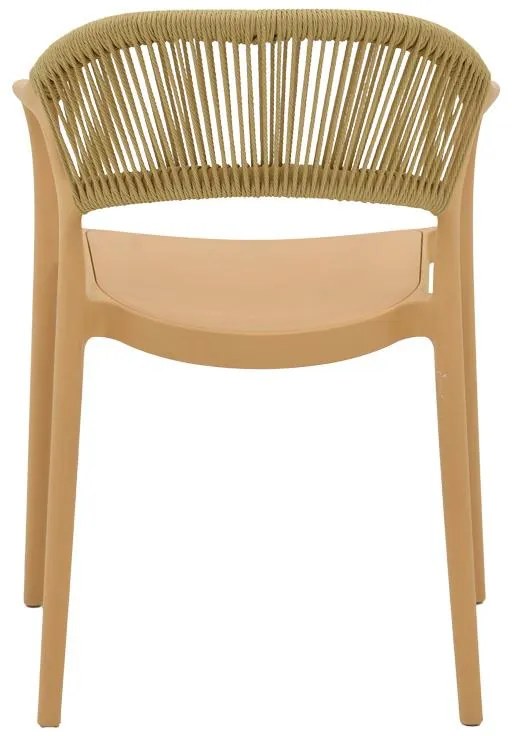 Καρέκλα - Πολυθρόνα Ankara στοιβαζόμενη pp cappuccino - μπεζ rattan 57x48x80 εκ. 57x48x80 εκ.