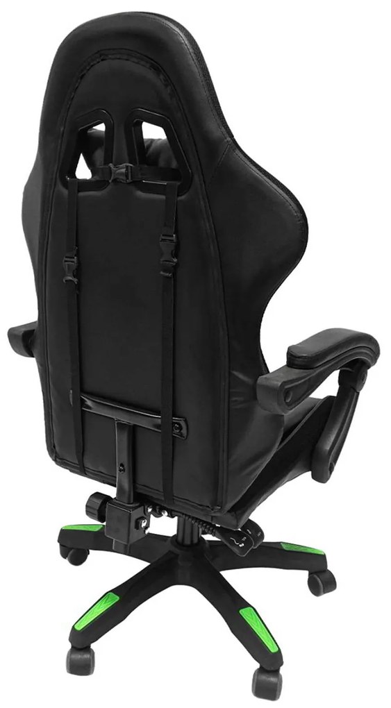 ΠΟΛΥΘΡΟΝΑ GAMING DARREN HM1203.03 ΜΑΥΡΟ-ΠΡΑΣΙΝΟ PVC & NYLON 51x49x125Υεκ.