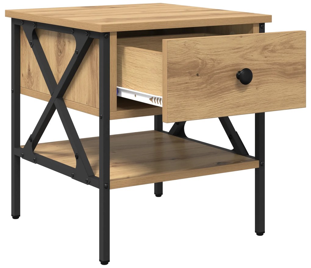 vidaXL Κομοδίνο μασίφ δρυός 40x42x45 εκ. επεξεργασμένου ξύλου