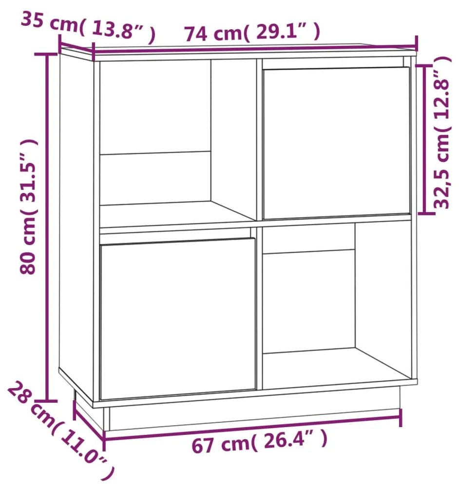 ΝΤΟΥΛΑΠΙ ΚΑΦΕ ΜΕΛΙ 74 X 35 X 80 ΕΚ. ΑΠΟ ΜΑΣΙΦ ΞΥΛΟ ΠΕΥΚΟΥ 814352