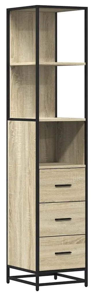 vidaXL Ντουλάπι μπάνιου Sonoma Oak 35x37,5x166 cm Κατασκευασμένο ξύλο