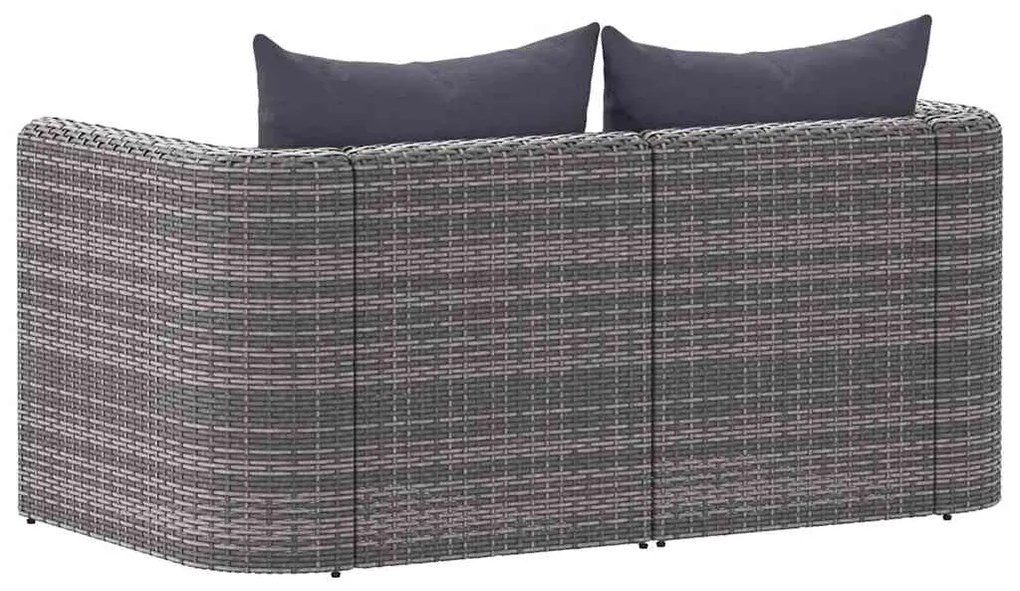 vidaXL Καναπέδες Κήπου Γωνιακοί 2 τεμ. Γκρι από Συνθετικό Ρατάν