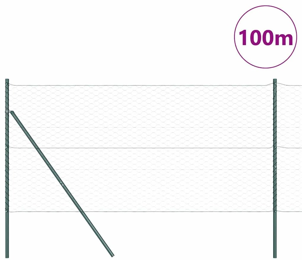 vidaXL Φράχτης με Στήλες. Γκρι 1.2 x 100 m Ατσάλι με επικάλυψη PVC