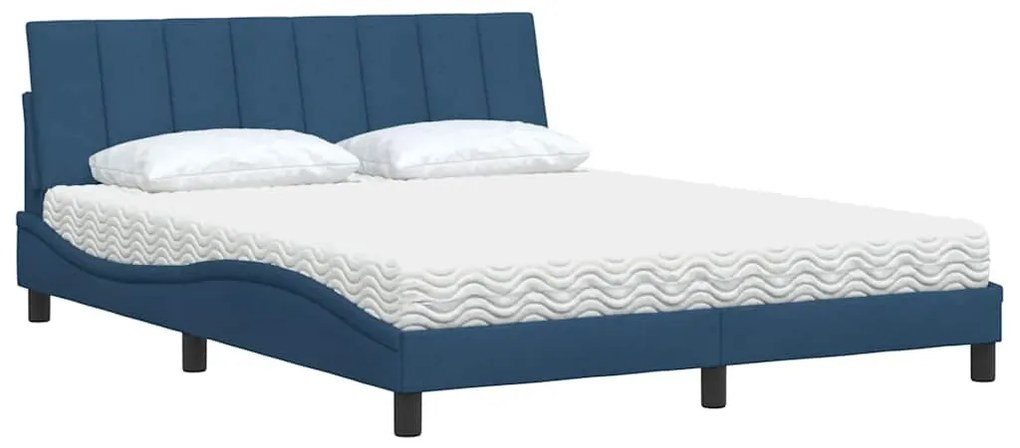vidaXL Κρεβάτι Μπλε 160x200 εκ. Υφασμάτινο