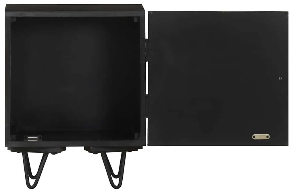 vidaXL Κομοδίνο 40 x 30 x 50 εκ. Ορειχάλκινη Πρόσοψη Μασίφ Ξύλο Μάνγκο