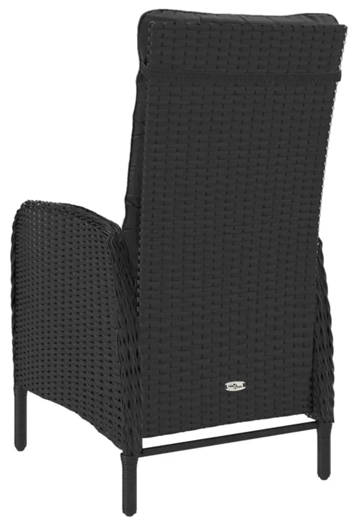 vidaXL Σετ Τραπεζαρίας Κήπου 3 τεμ. Μαύρο Συνθετικό Ρατάν/Ξύλο Ακακίας