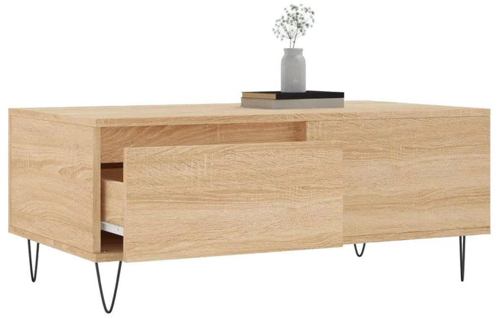 vidaXL Τραπεζάκι Σαλονιού Sonoma Δρυς 90x50x36,5 εκ. Επεξεργασμ. Ξύλο