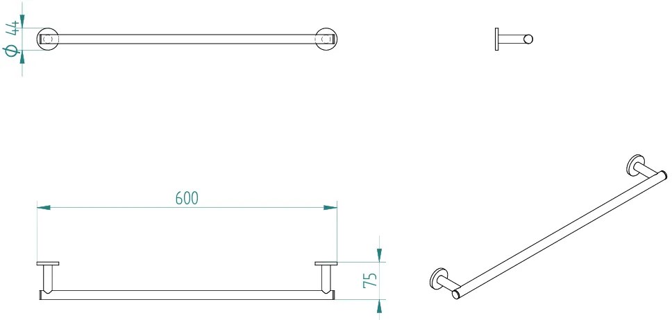 Πετσετοθήκη Medi-60 x 7.5 εκ.-Mauro - Mat