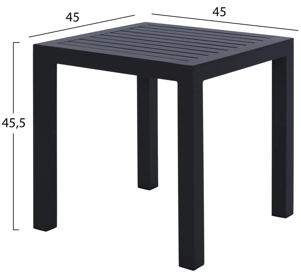 ΤΡΑΠΕΖΙ ΑΛΟΥΜΙΝΙΟΥ QIANA  ΓΚΡΙ 45x45x45,5 εκ.