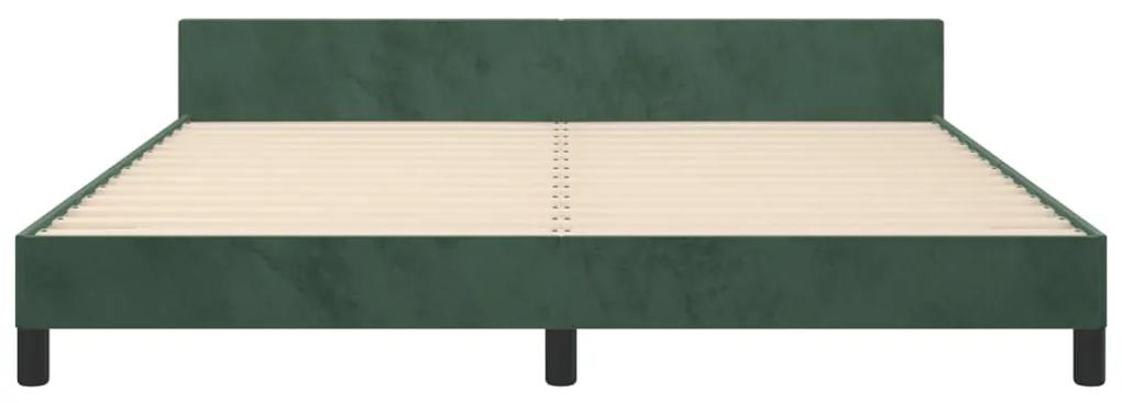vidaXL Πλαίσιο Κρεβατιού με Κεφαλάρι Σκ. Πράσινο 180x200 εκ. Βελούδινο