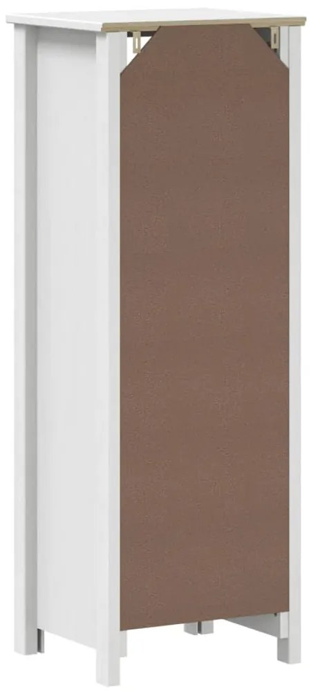 vidaXL Ντουλάπι Μπάνιου BERG Λευκό 40 x 34 x 110 εκ. Μασίφ Ξύλο Πεύκου