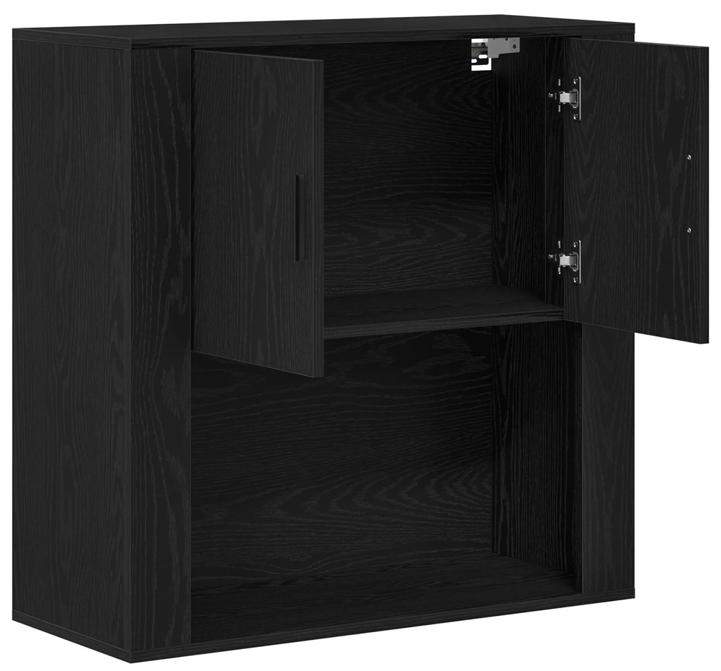 vidaXL Ντουλάπι Τοίχου  Μαύρης Βελανιδιάς 80x33x80 εκ. Επεξεργασμένο Ξύλο