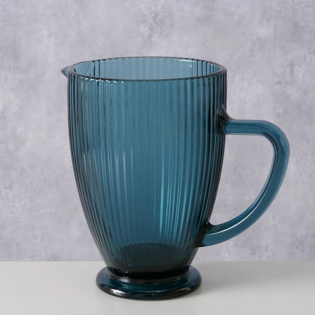 Κανάτα Γυάλινη Μπλε Ριγέ 20x13x19εκ.-1000ml Rigano MSA 20-26-399