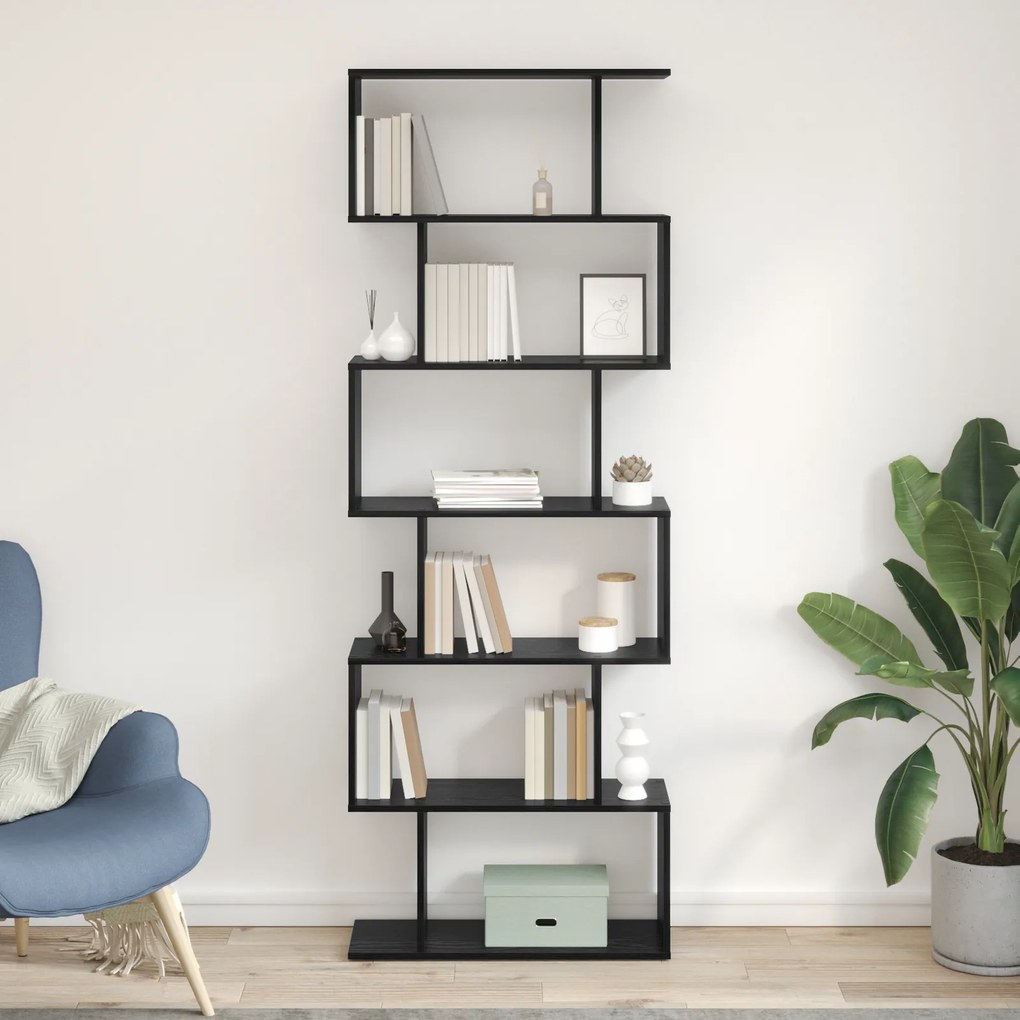 vidaXL Βιβλιοθήκη Μαύρου Δρυός 70x24x193.5 cm Μηχανικής Ξυλείας