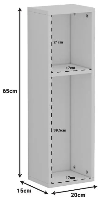 Επιδαπέδια Ραφιέρα Racks σε λευκή απόχρωση 20x15x65εκ 20x15x65 εκ.