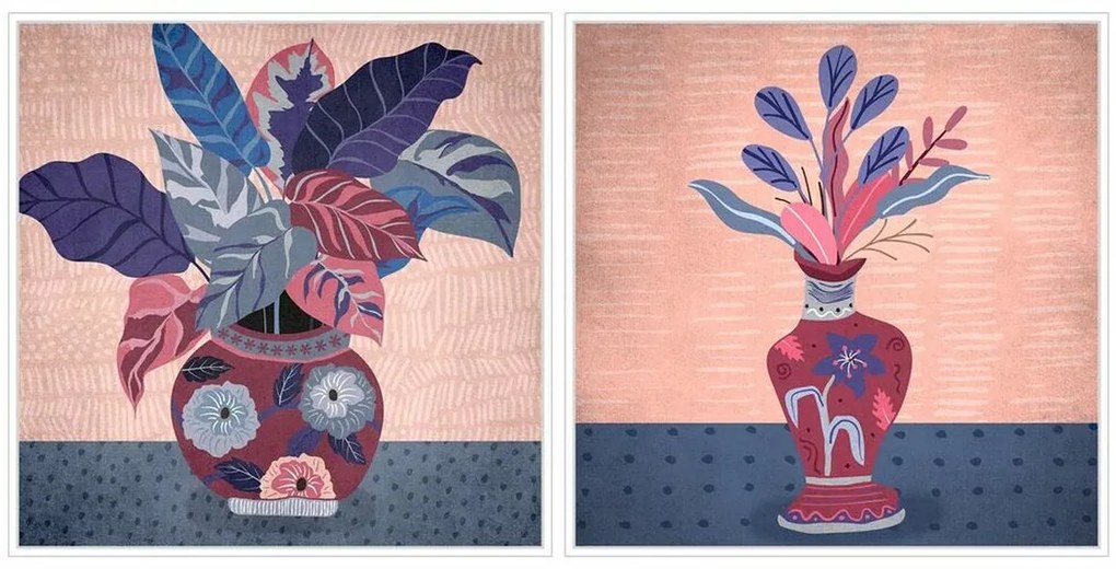 Καμβάς DKD Home Decor πολυστερίνη Καμβάς 83 x 4,5 x 83 cm (2 Τεμάχια)